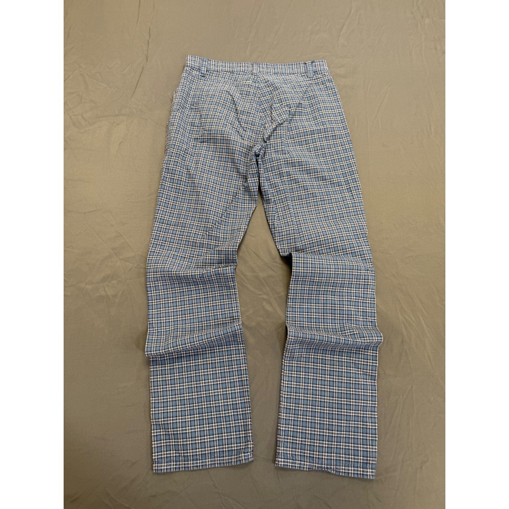 Vintage Gap Blue Jeans Womens 4 Blue Plaid Straight Leg Cotton Trousers 90's - Picture 9 of 11